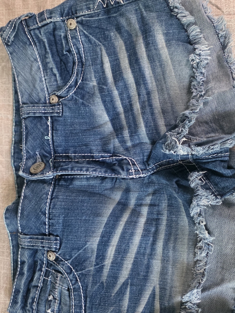 Amethys Distressed Blue Denim Cutoff Shorts
